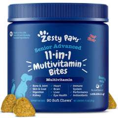 Zesty Paws pot 90ct montrant emballage et bénéfice mobilité