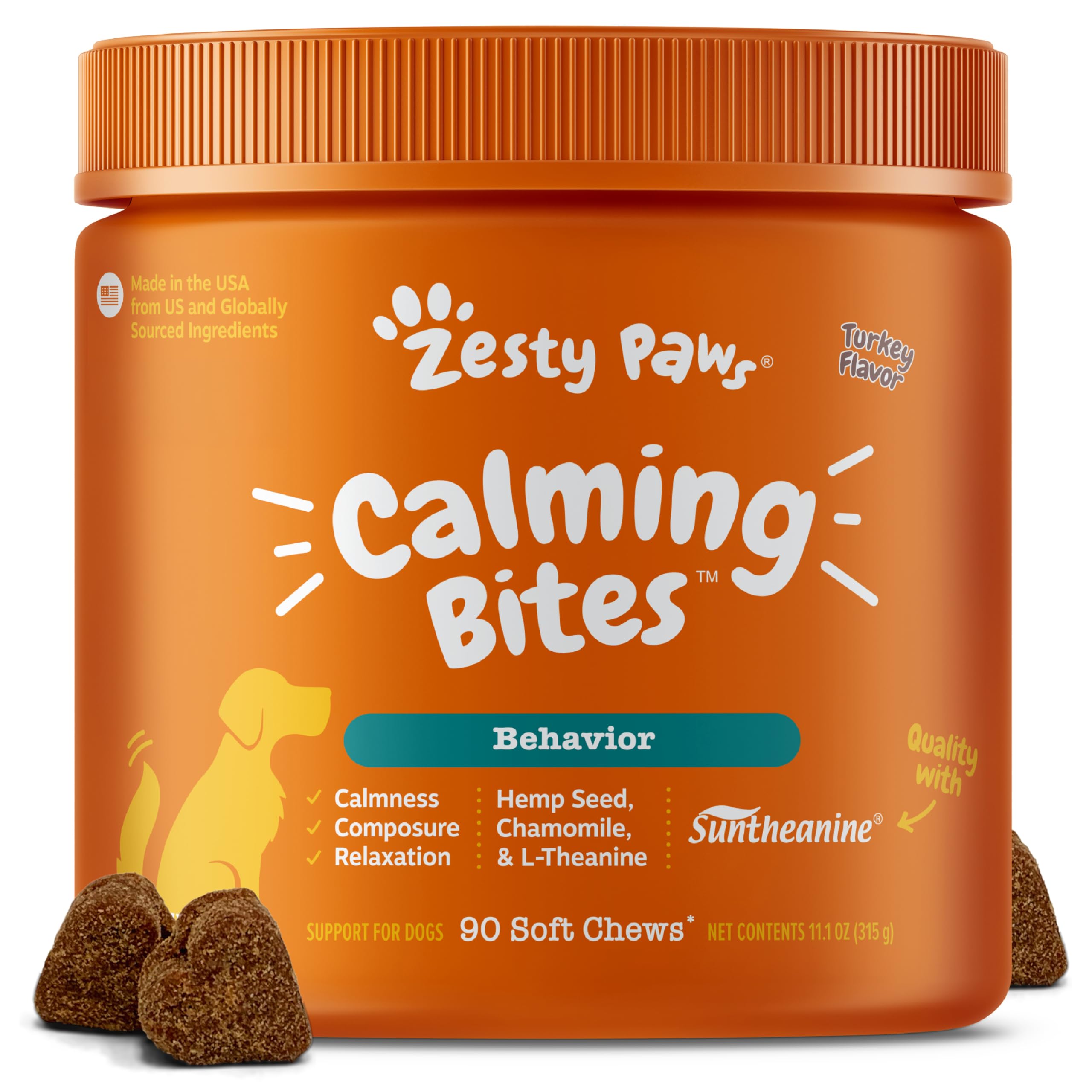 Zesty Paws pot face avant montrant le format et le goût dinde