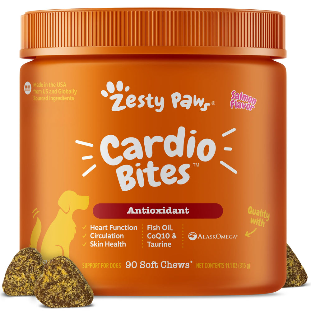 Zesty Paws pot face avant montrant la boîte et le format pratique