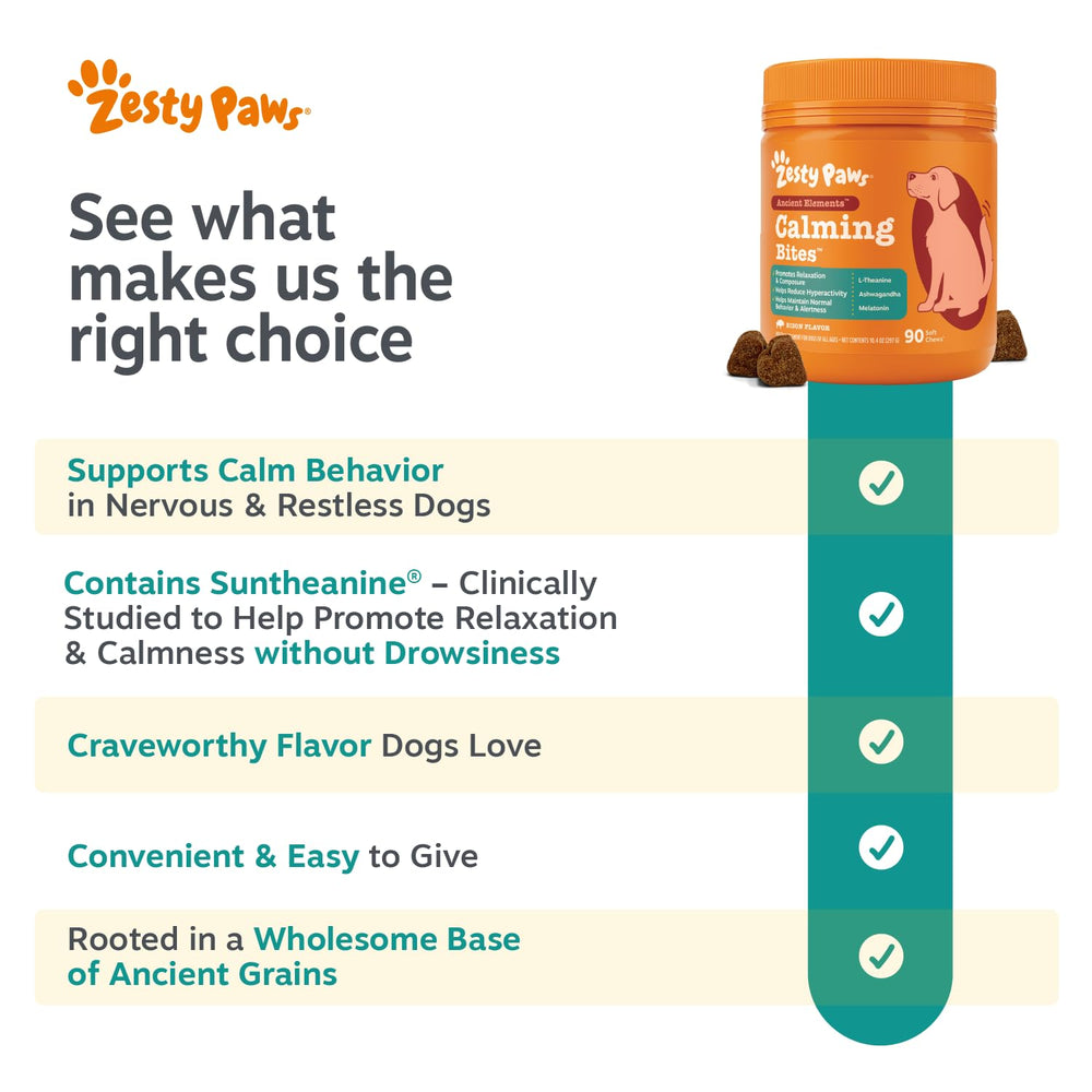 Zesty Paws comparaison taille avec pièce illustre portion contrôlée