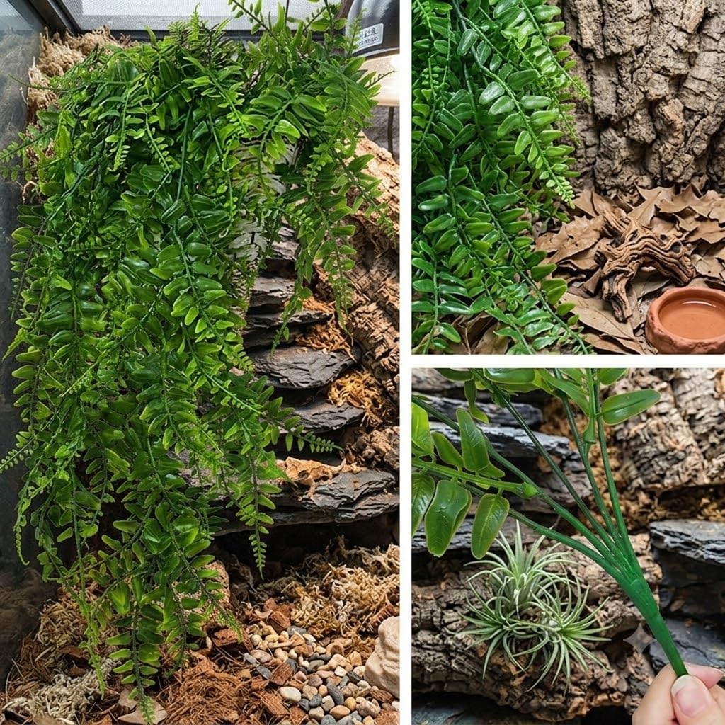 ZEVQEL décor installé dans terrarium montrant profondeur visuelle et cachettes