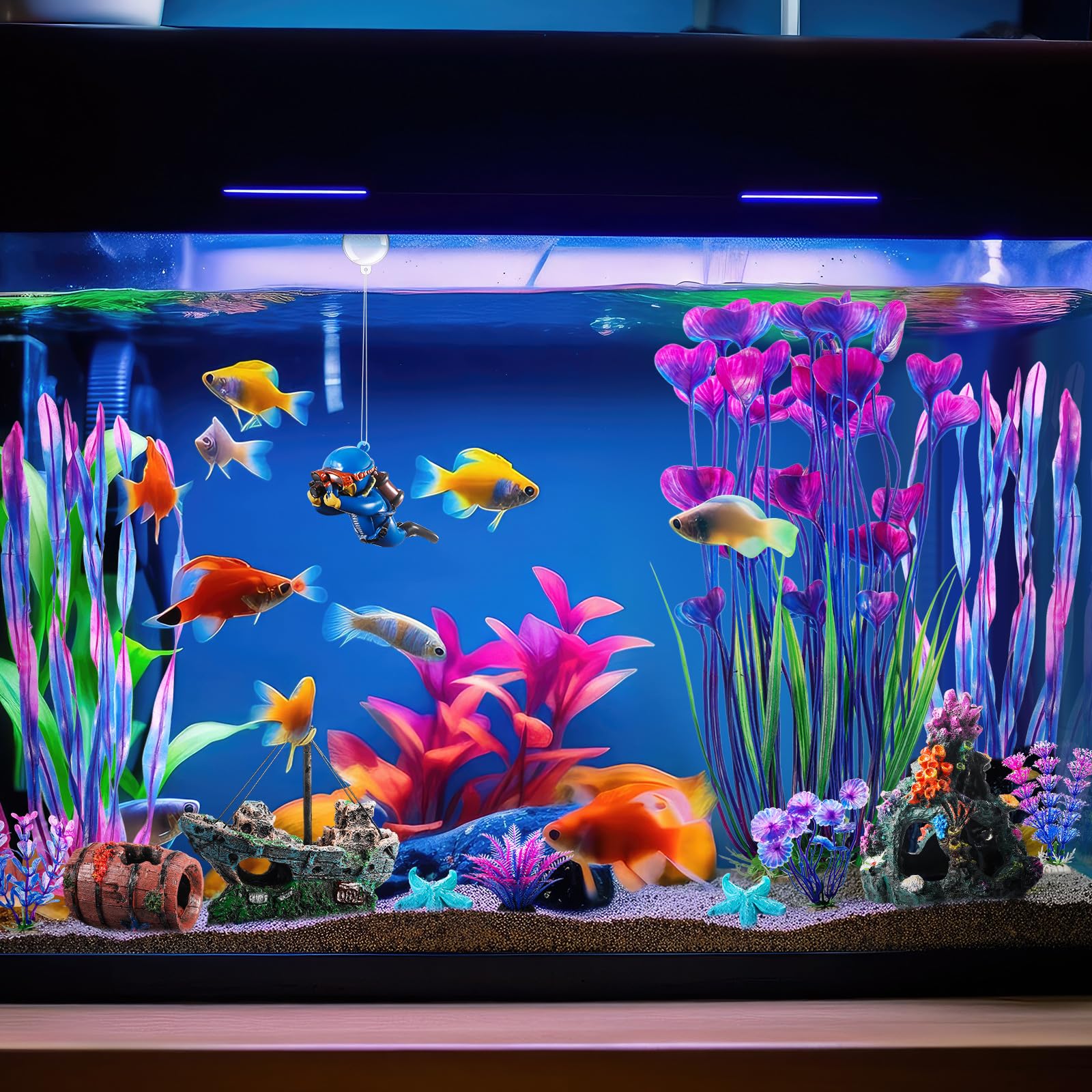 Zeyune décor installé en aquarium ajoutant atmosphère et mouvement