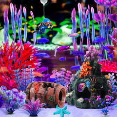 Zeyune plantes PVC avec base céramique pour stabilité sous-marine