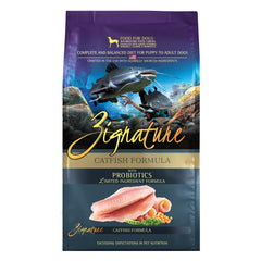 Zignature emballage avant montrant la recette au poisson-chat et avantages