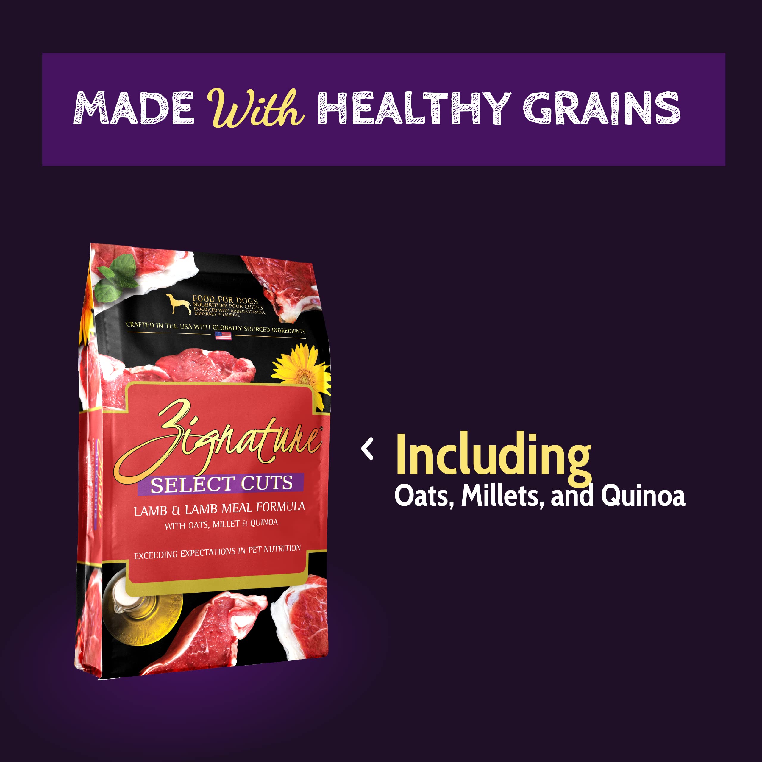 Zignature gros plan croquette d'agneau, texture attrayante et digestible
