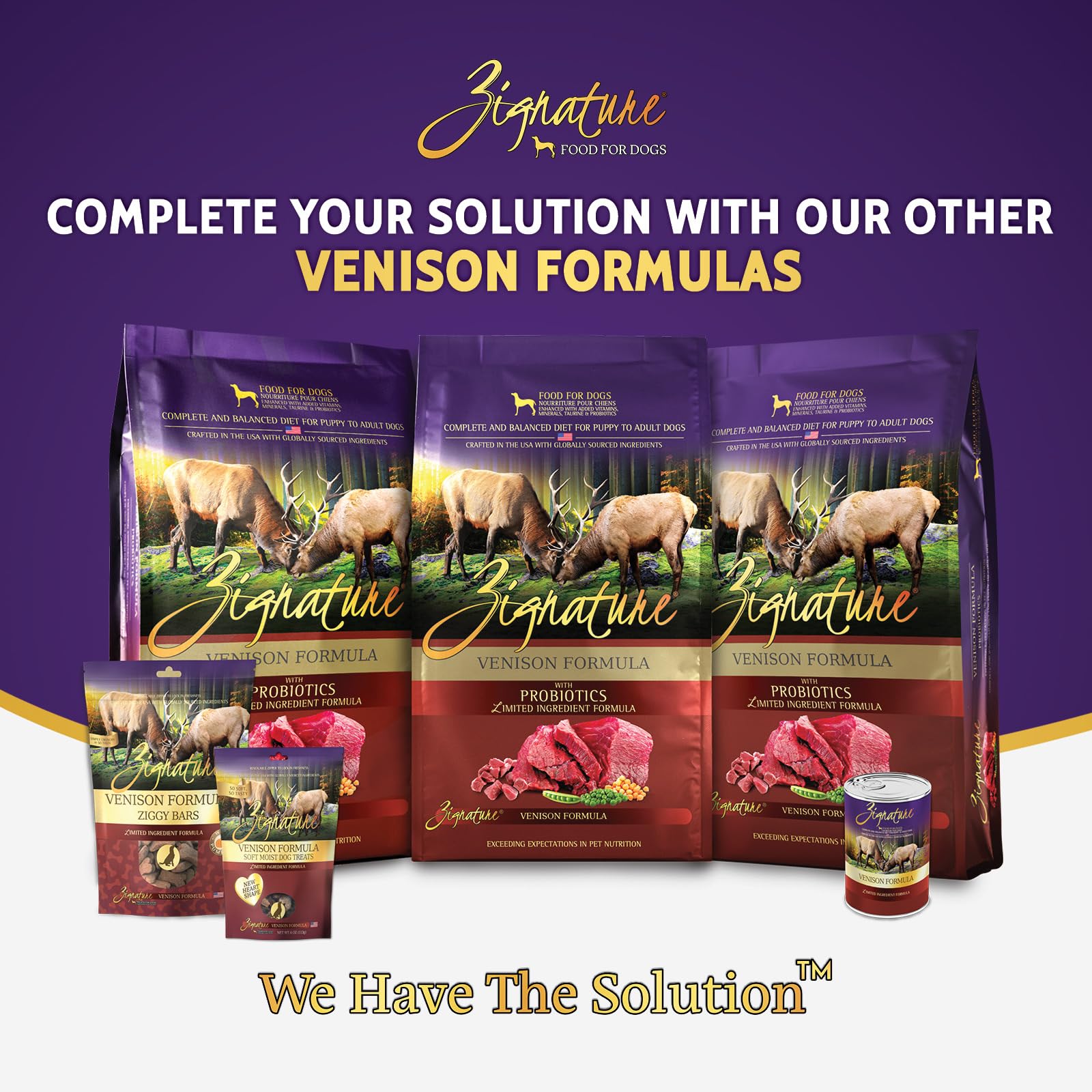 Zignature venison service dans gamelle favorise appétence contrôlée