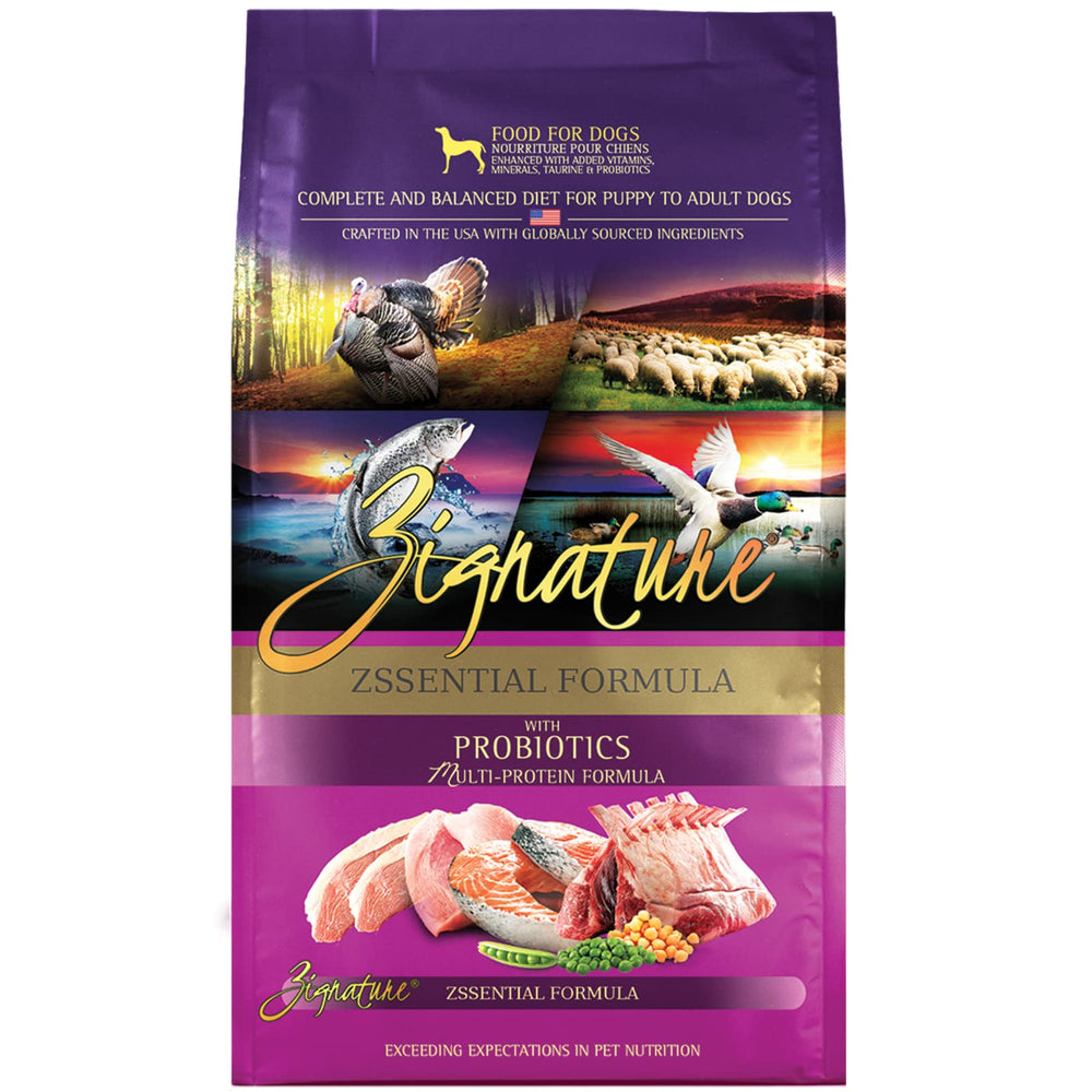 Zignature sac Zssential 25 lb montrant l'emballage et la marque, rassure sur la qualité