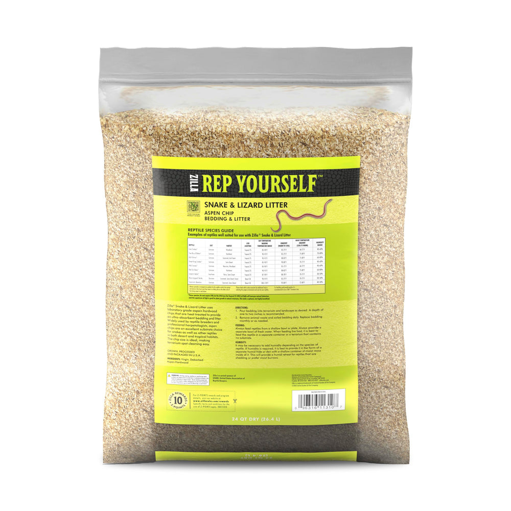 Zilla sac 24 quart posé, bénéfice : quantité adaptée pour terrariums moyens