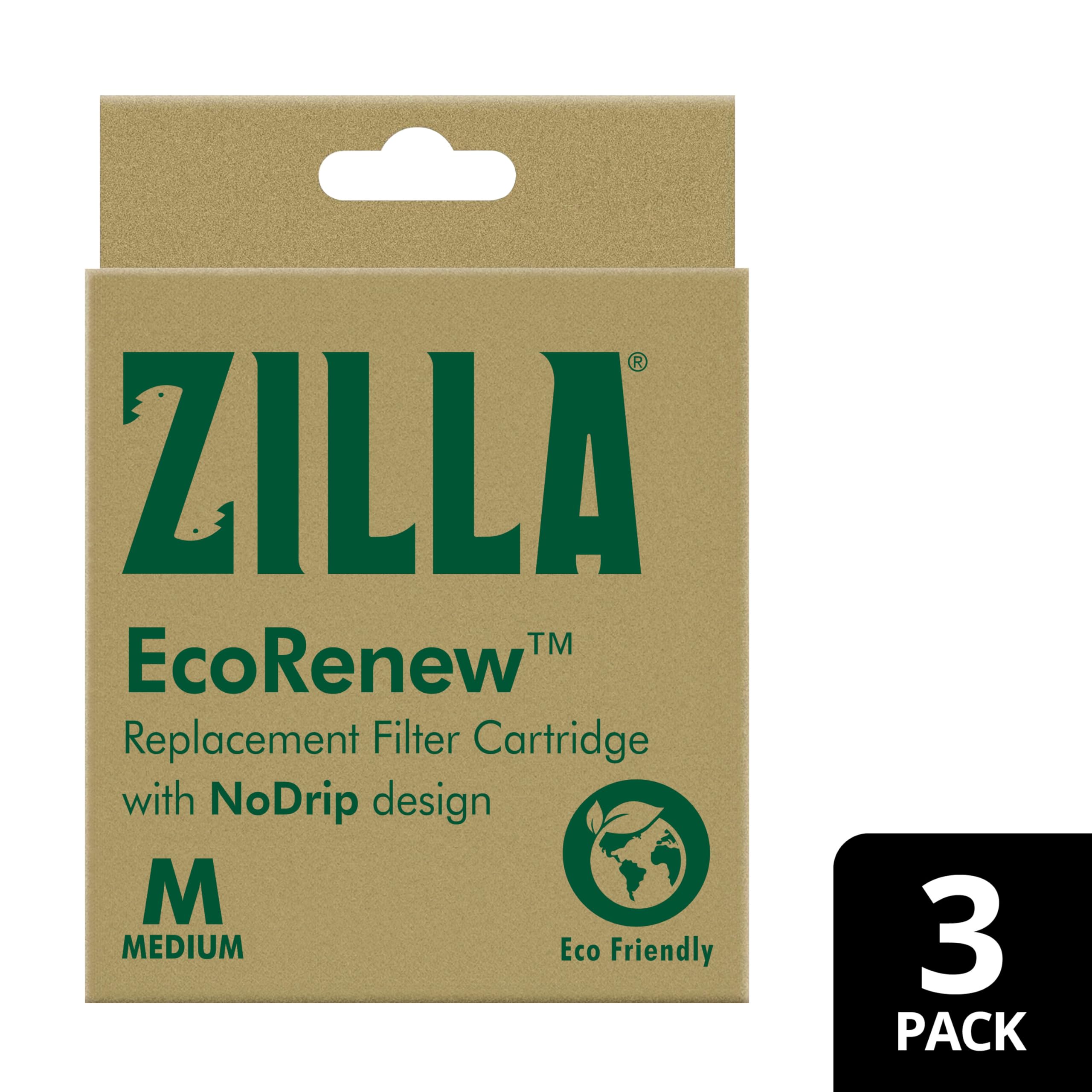Zilla étiquette produit EcoRenew affichant compatibilité et consignes de rinçage