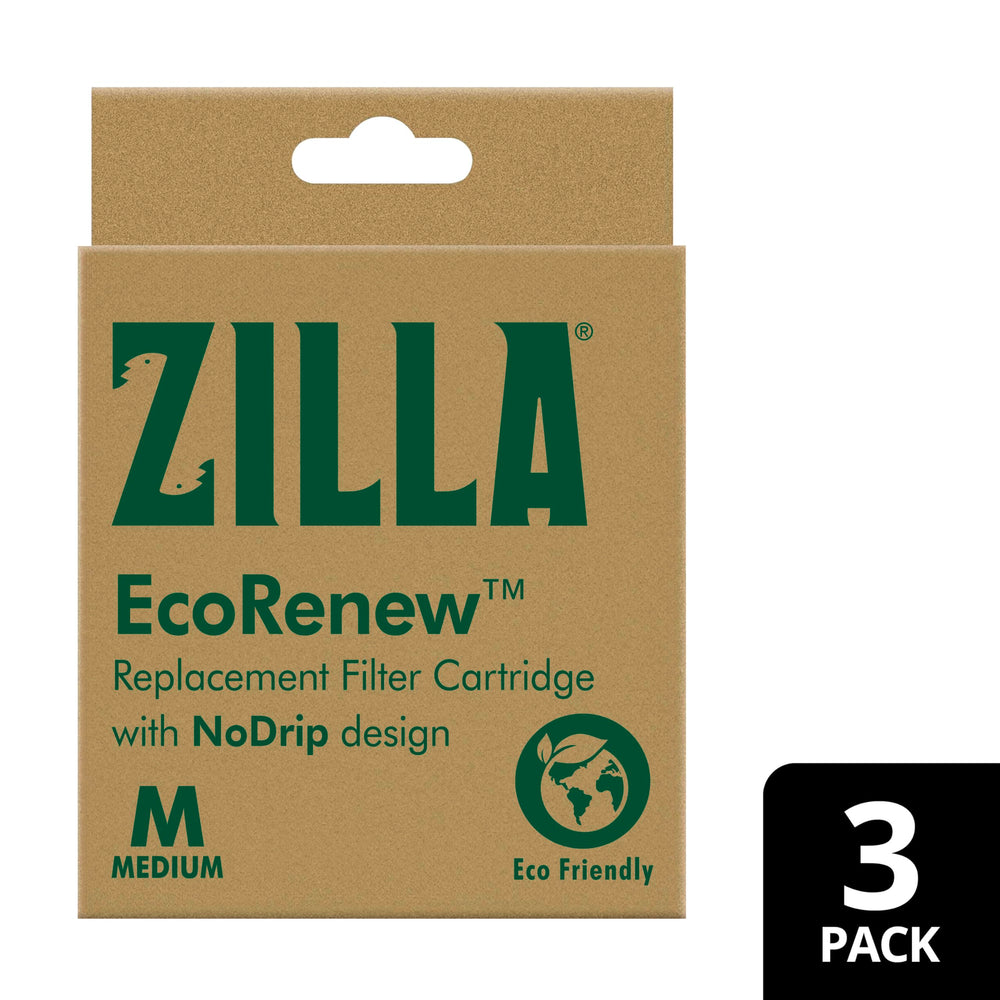 Zilla étiquette produit EcoRenew affichant compatibilité et consignes de rinçage