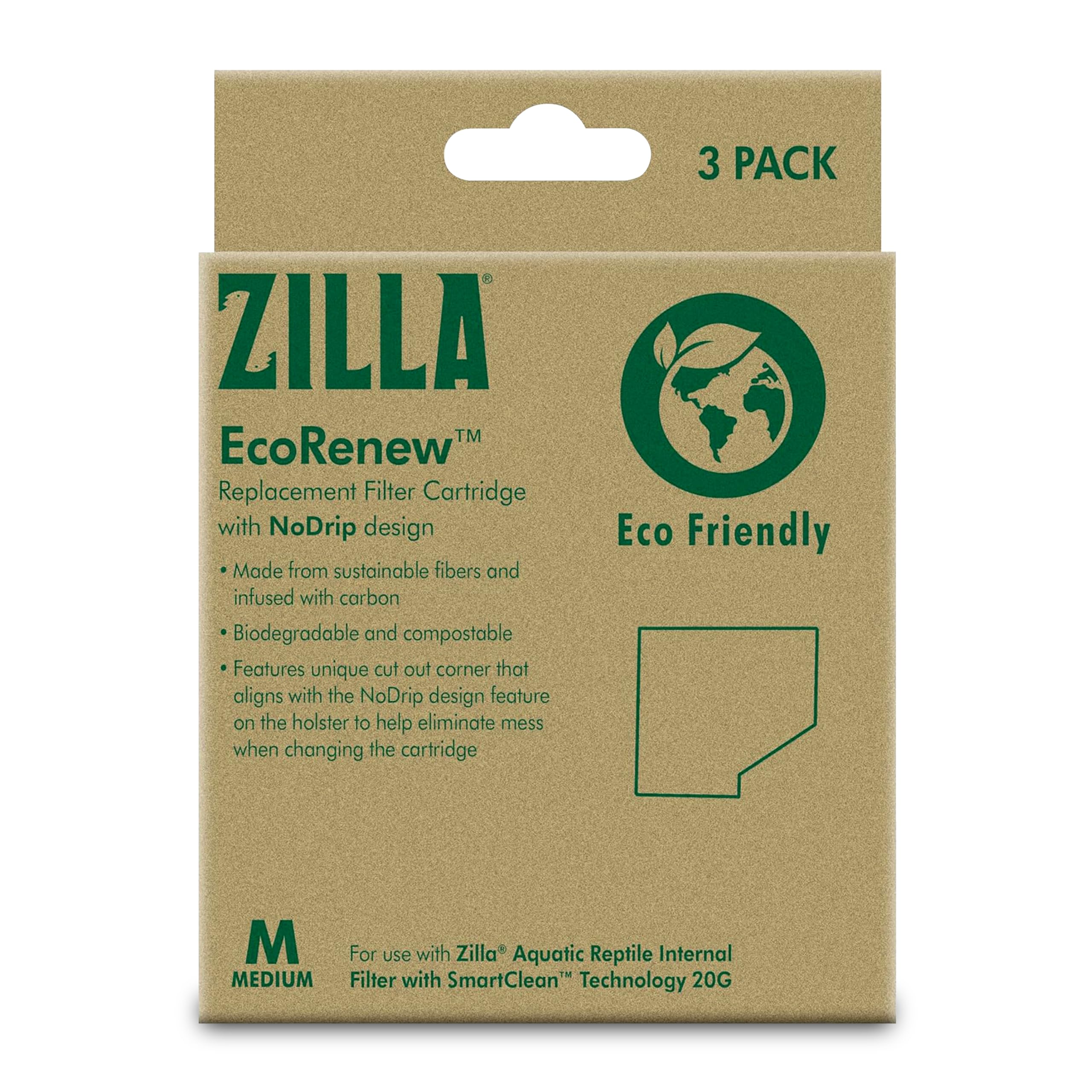 Zilla cartouche EcoRenew face avant montrant emballage écologique et avantages