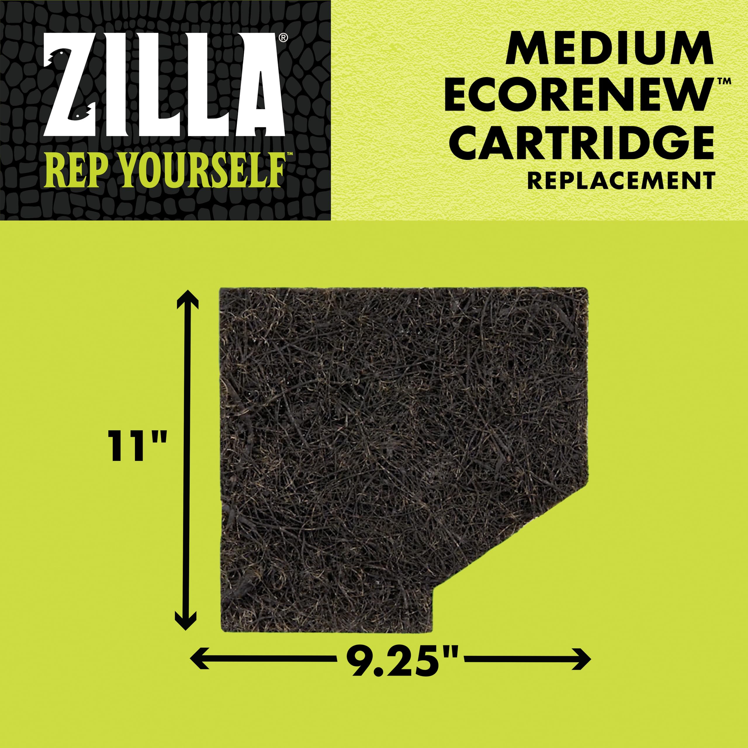 Zilla gros plan des fibres EcoRenew montrant texture durable et filtration