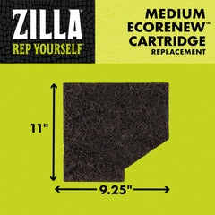 Zilla gros plan des fibres EcoRenew montrant texture durable et filtration
