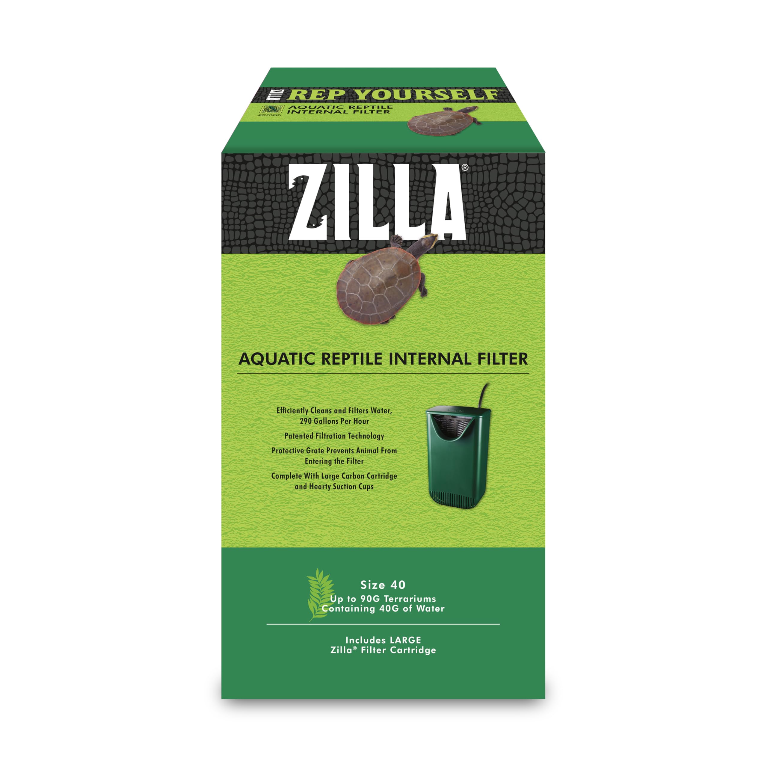 Zilla filtre interne face avant montrant design compact et circulation efficace