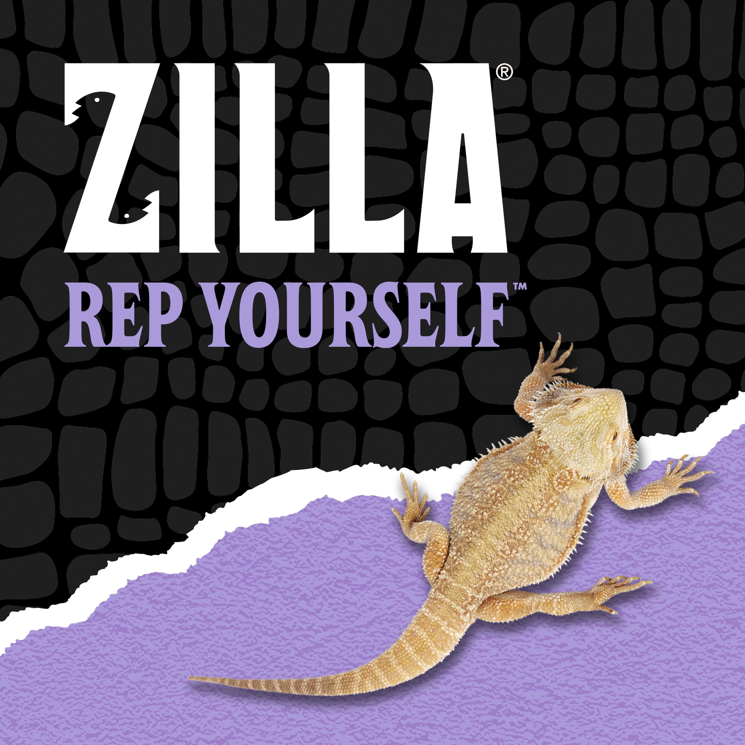 Zilla scène lifestyle montrant un reptile consommant la collation enrichie en calcium