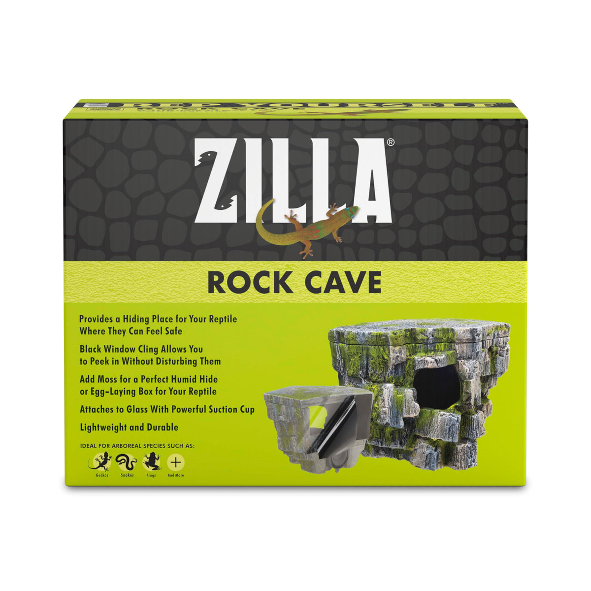 Zilla Rock Cave face avant montrant une cachette sécurisante pour reptile