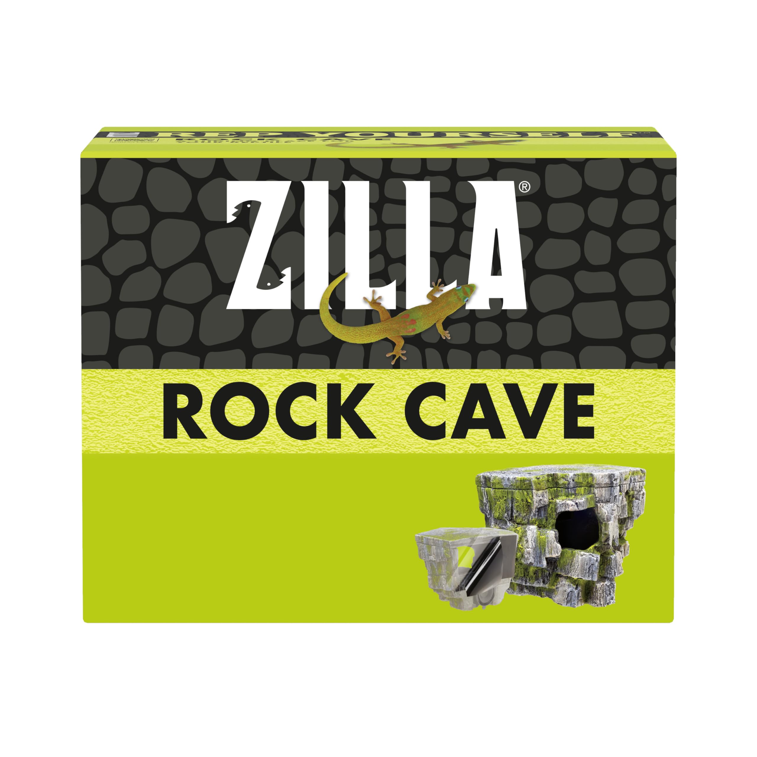 Zilla Rock Cave en décor lifestyle améliorant l'habitat du terrarium