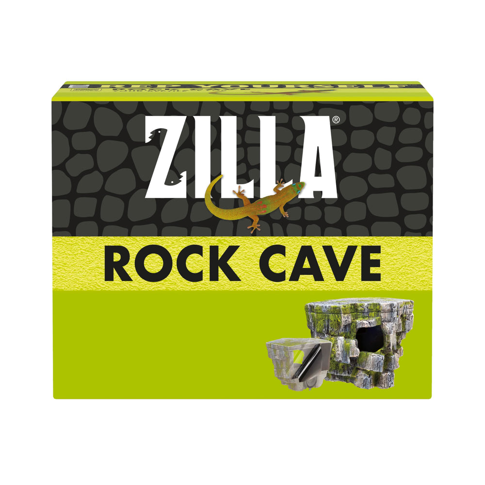 Zilla Rock Cave en décor lifestyle améliorant l'habitat du terrarium