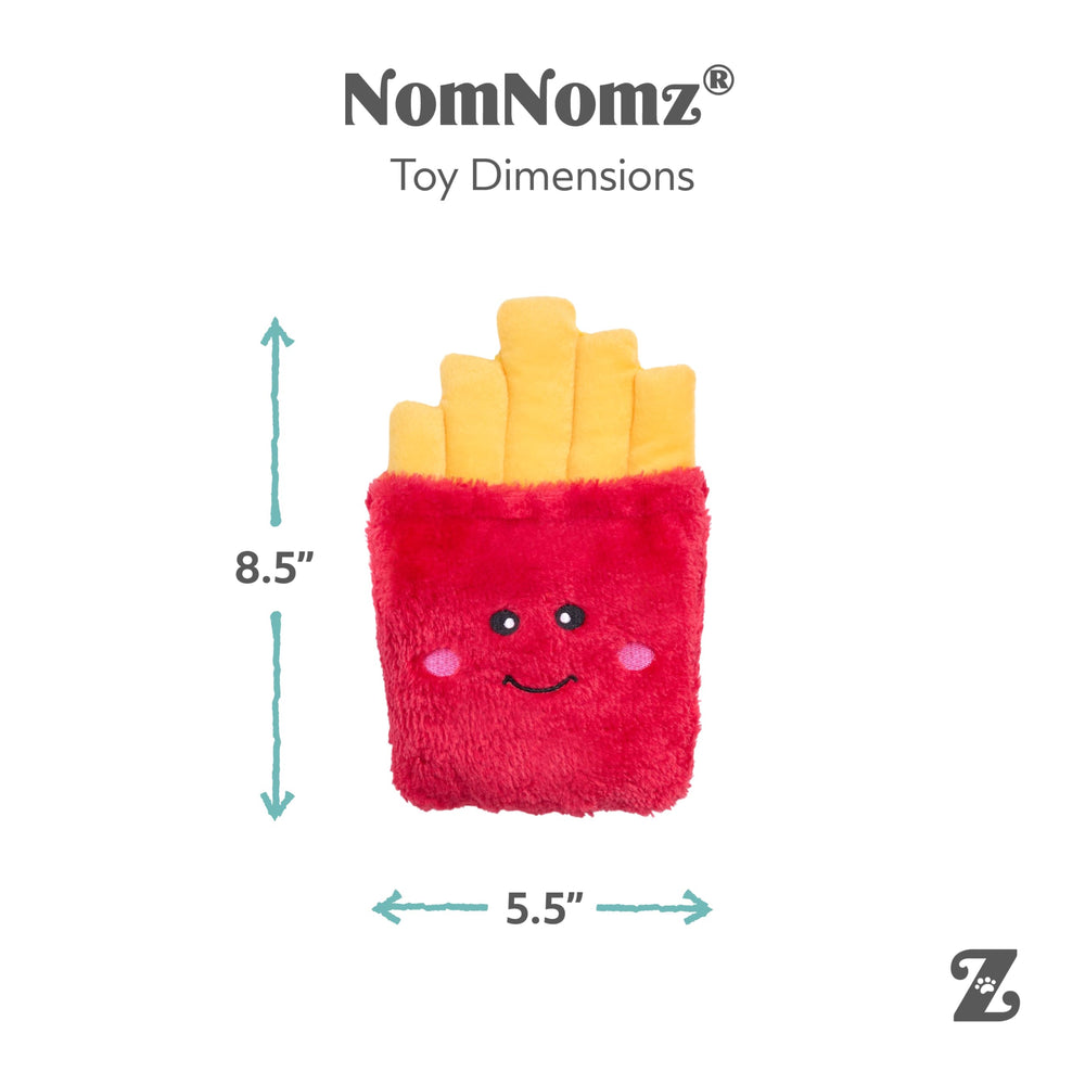 ZippyPaws fries comparaison taille avec main pour évaluer l'échelle