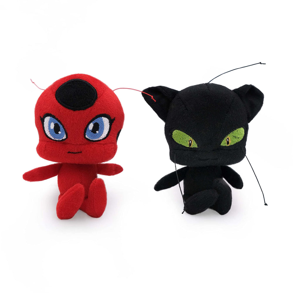 ZippyPaws vue avant des peluches Miraculous Tikki et Plagg pour attirance visuelle