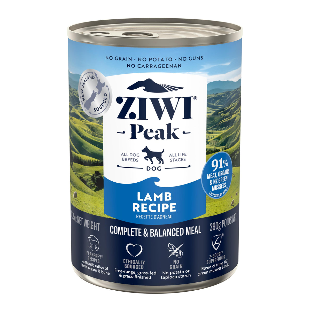 ZIWI boîte avant emballage montrant conception éthique et qualité