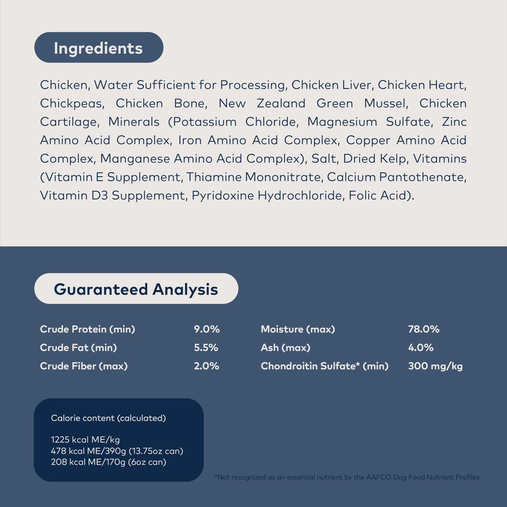 ZIWI étiquette lisible présentant valeurs nutritionnelles claires