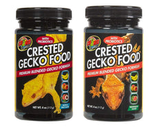 ZM Zoo Med pot face montrant étiquette saveurs et bénéfices nutritionnels pour geckos