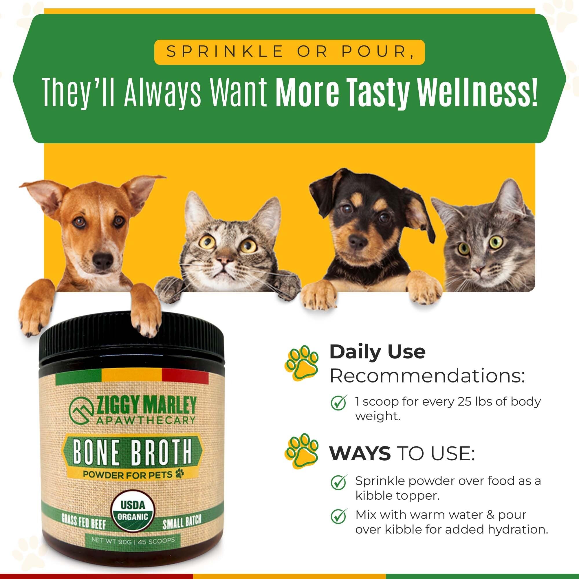 ZMA PETS Ziggy Marley étiquette USDA Organic et informations d'origine claras