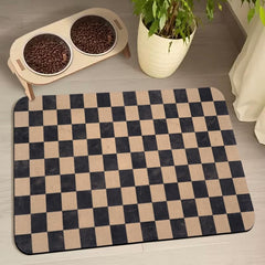 Zoeeya tapis gamelle face à motifs à carreaux protège le sol avec style