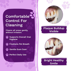 Zoila Pets doigt appliquant lingette sur dents pour nettoyage précis