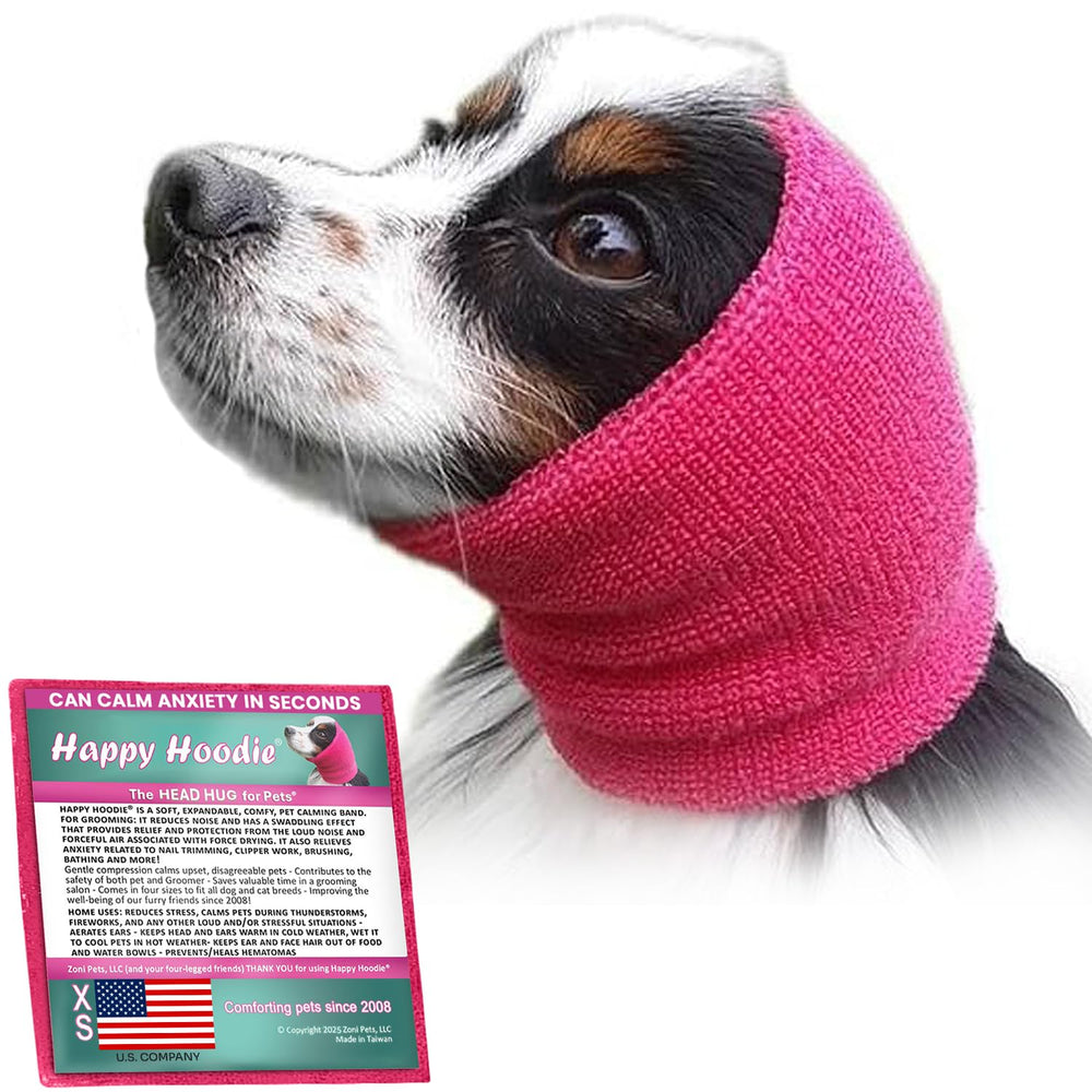 ZONI PETS Happy Hoodie emballage avant présentant le bandeau et tailles