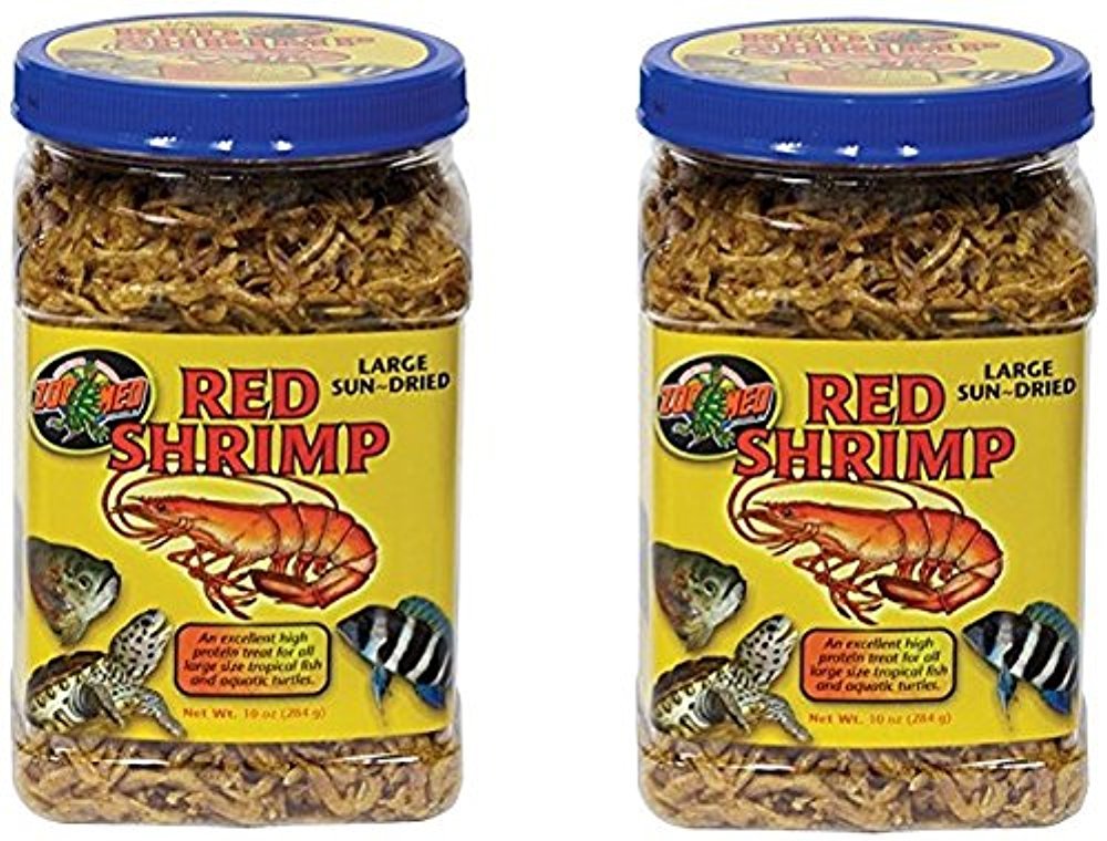 Zoo Med crevettes séchées sachet avant montrant emballage et portion, boost appétit