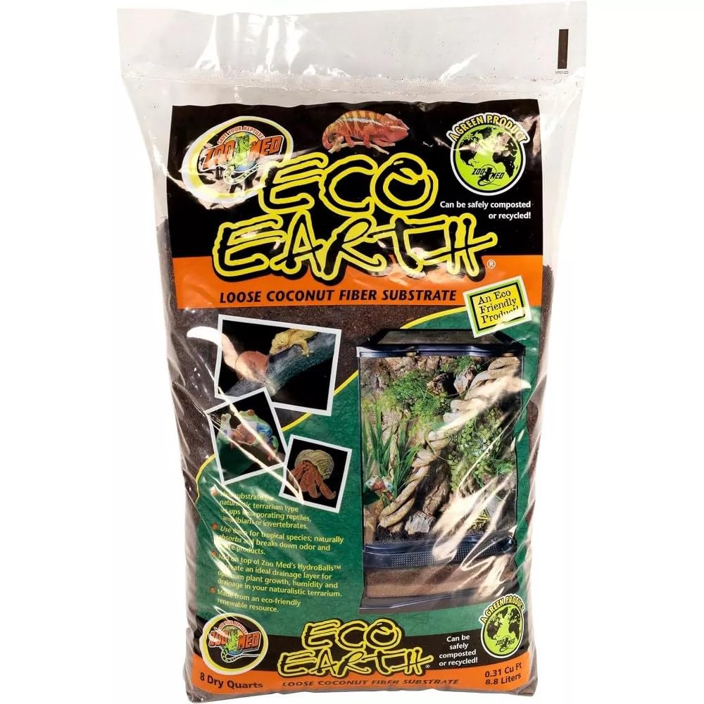 Zoo Med étiquette produit indiquant composition coco compostée