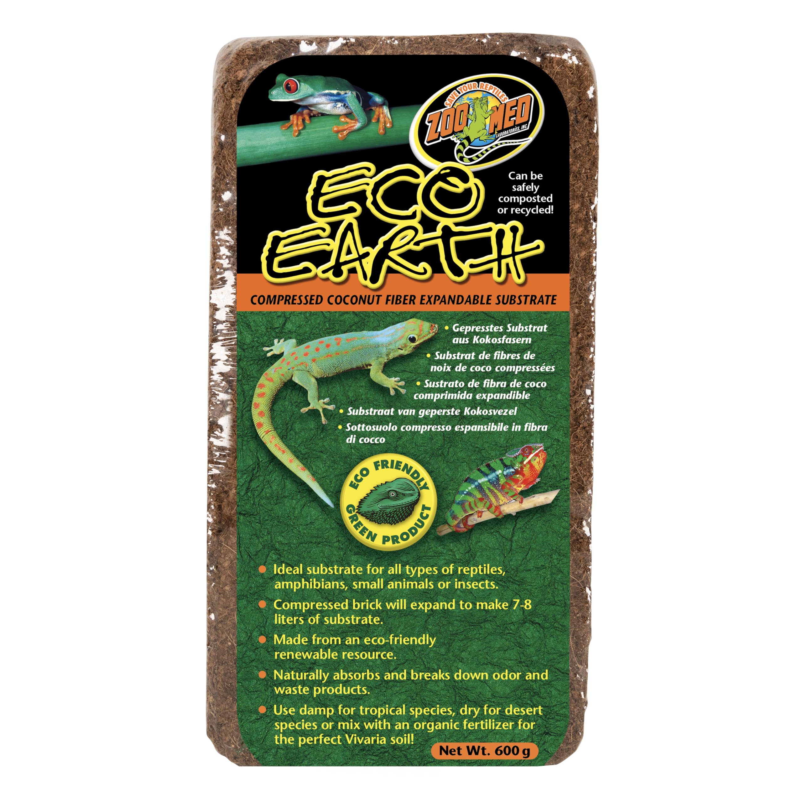 Zoo Med brique compressée prête à réhydrater, gain de place pour stockage