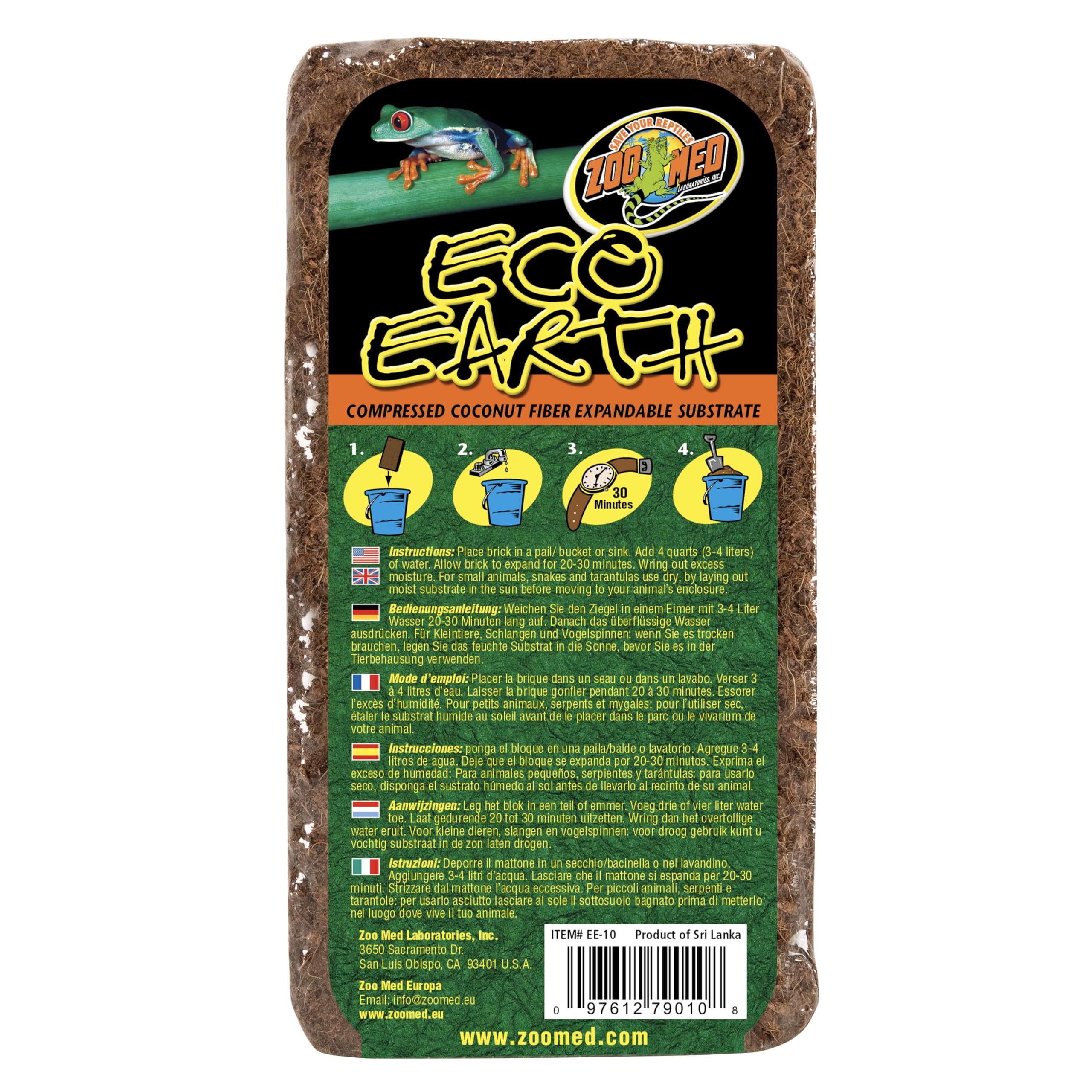 Zoo Med substrat réhydraté montrant texture meuble et humidité contrôlée