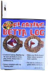 Zoo Med Floating Betta Log comparaison d'échelle montrant l'ajustement dans l'aquarium