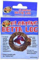 Zoo Med Floating Betta Log vue avant montrant l'abri et réduction du stress