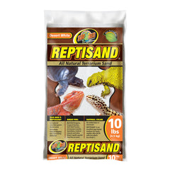 Zoo Med ReptiSand emballage devant montrant 10 lb et aspect naturel pour déco réaliste