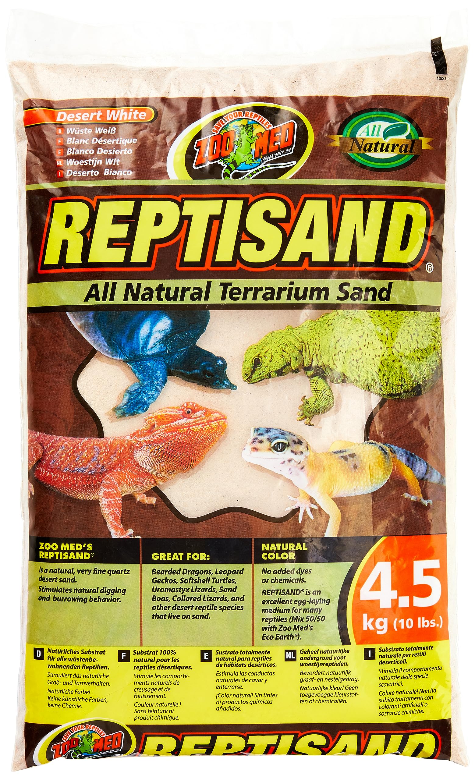 Zoo Med ReptiSand dans terrarium avec reptile, crée zones chaudes et comportement naturel