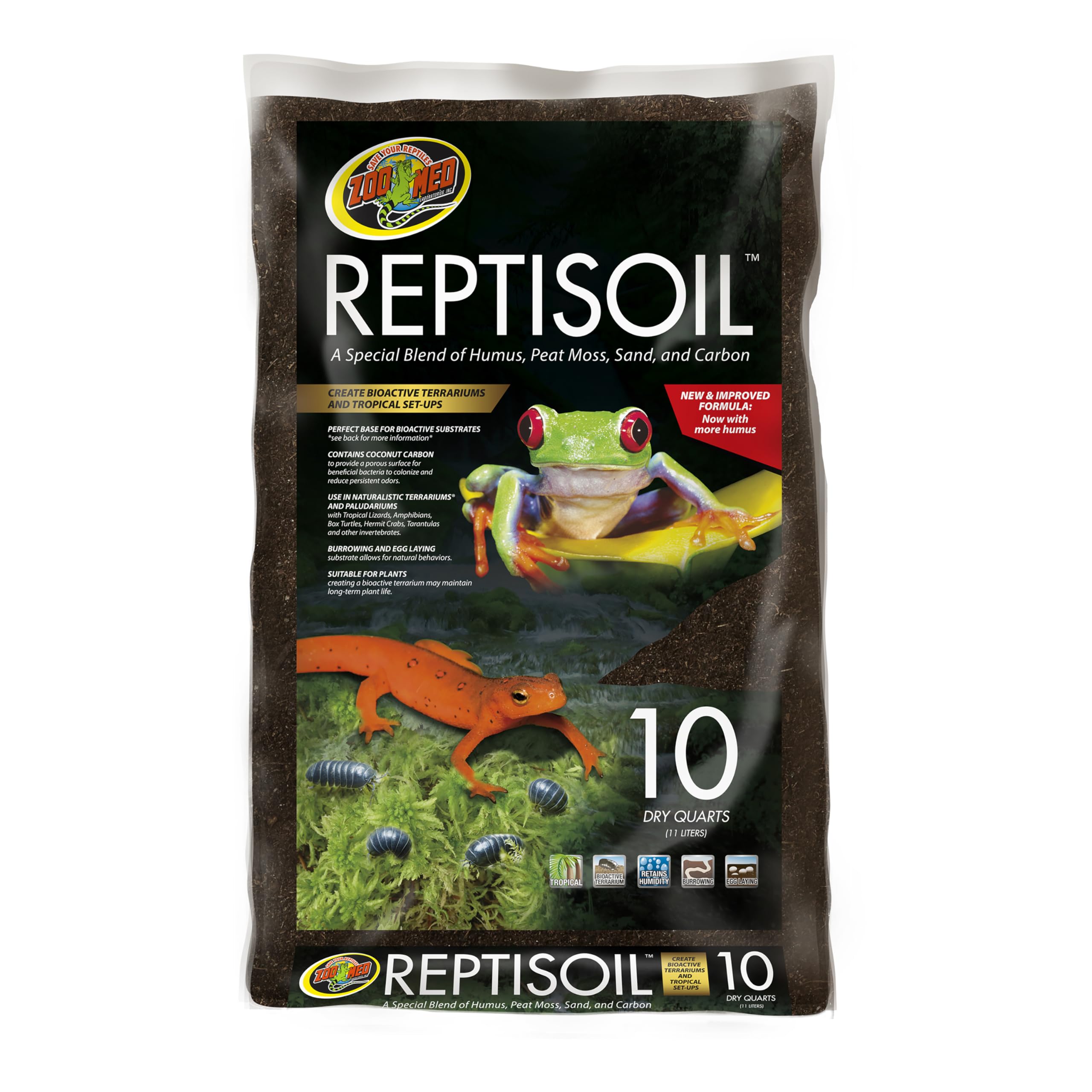 Zoo Med Reptisoil paquet face montrant emballage et volume utile pour terrariums