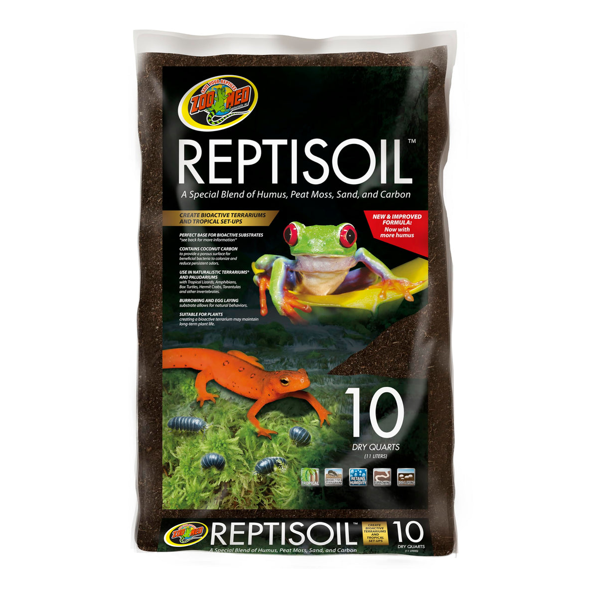 Zoo Med Reptisoil paquet face montrant emballage et volume utile pour terrariums