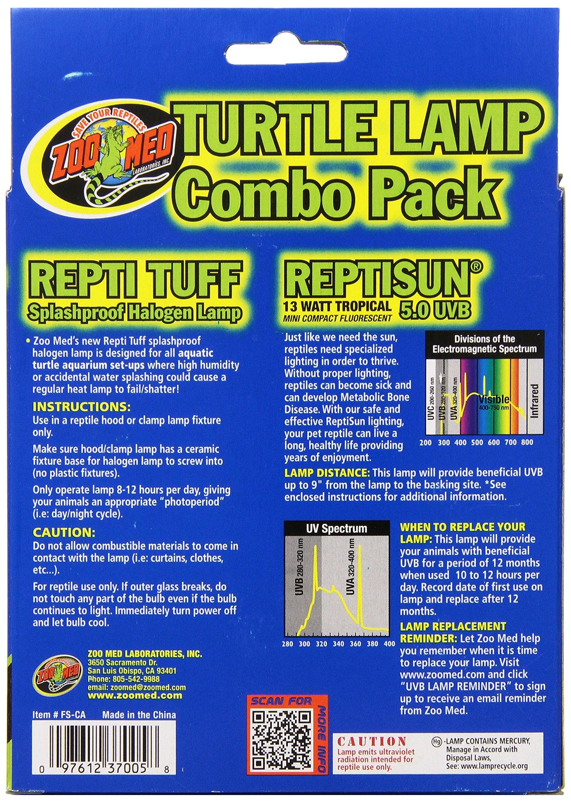 Zoo Med détail ampoule ReptiSun 50 compacte montrant l’étiquette UV pour comportement naturel