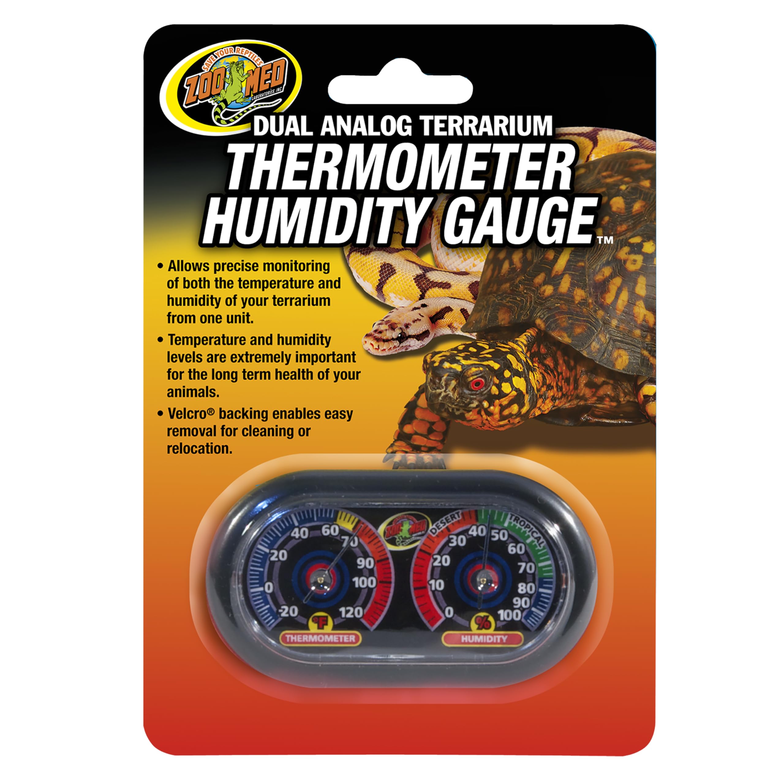 Zoo Med thermomètre-hygromètre face lisible pour contrôle rapide