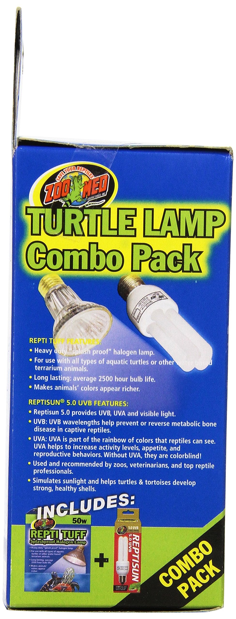 Zoo Med installation en terrarium avec tortue se prélassant sous la lampe, zone chauffée visible
