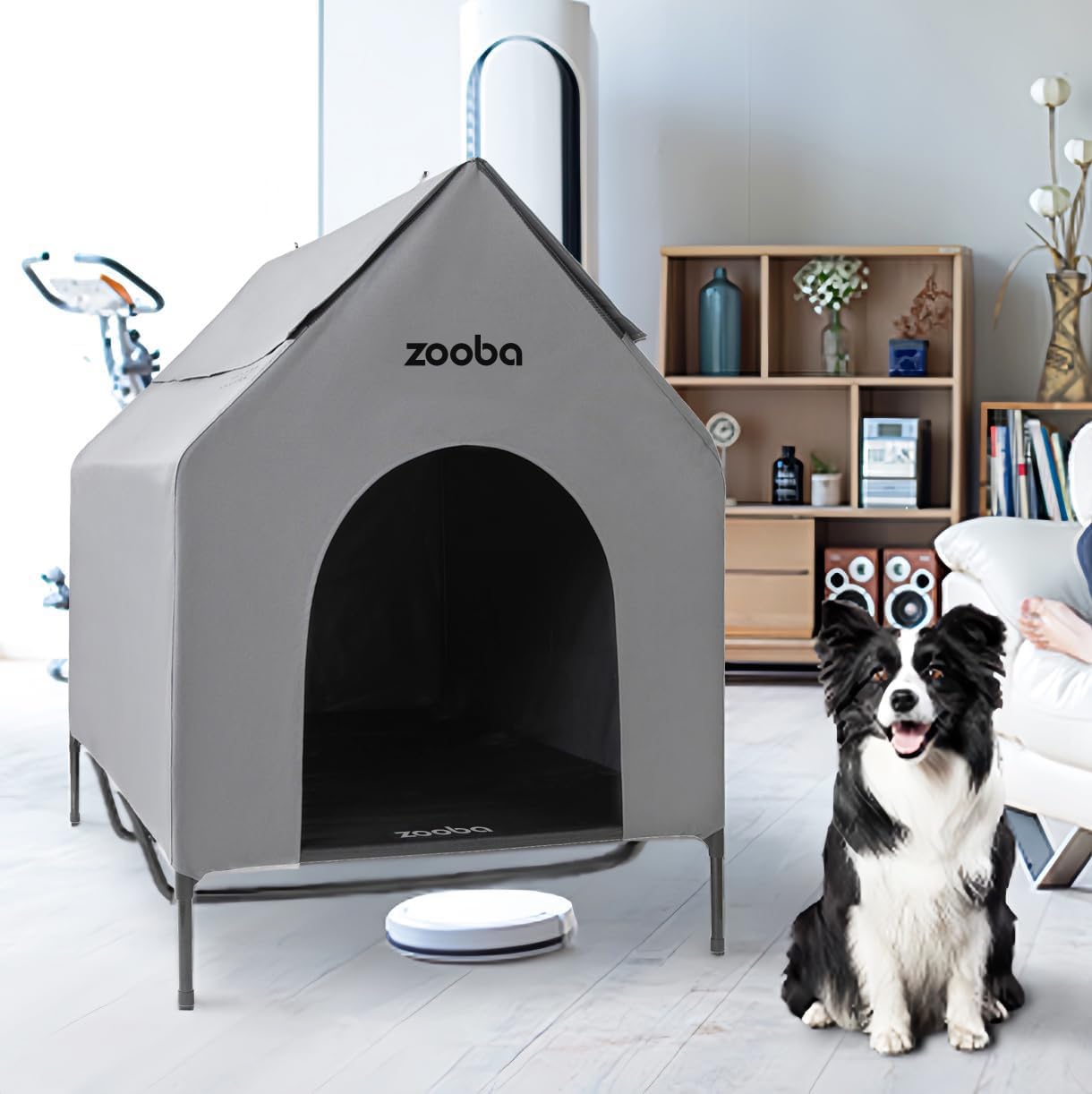 Zooba niche installée en jardin montrant usage multi‑chien sécurisé