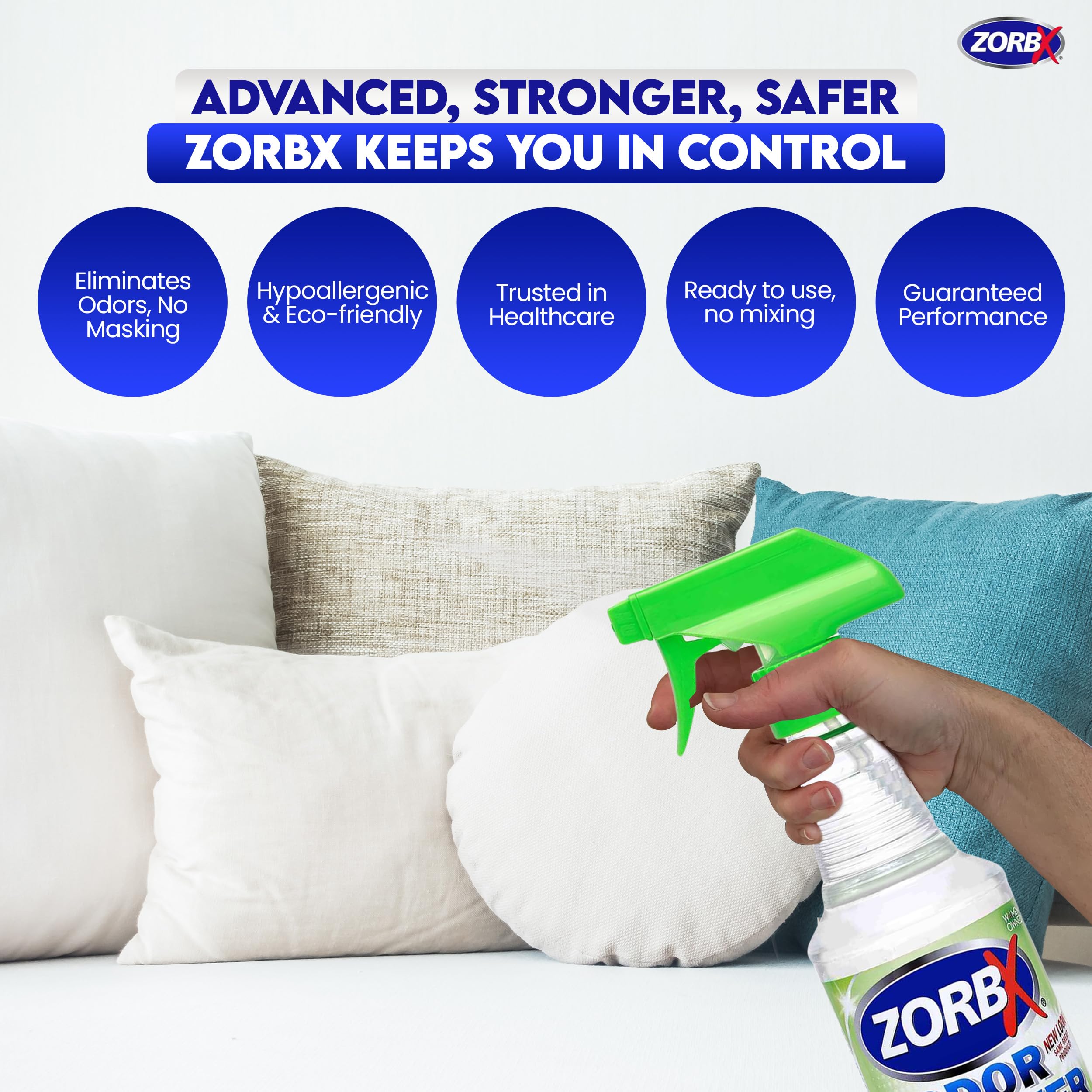 ZORBX résultat avant-après sur tapis montrant élimination d'odeurs
