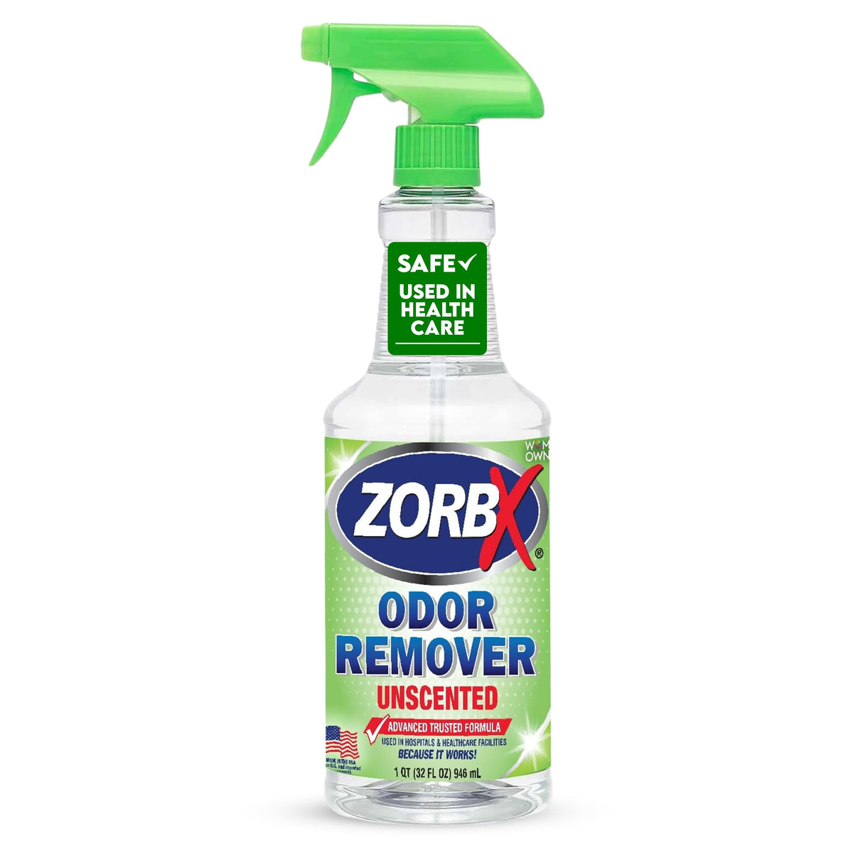 ZORBX bouteille 32 oz face présentant capacité et emballage pratique