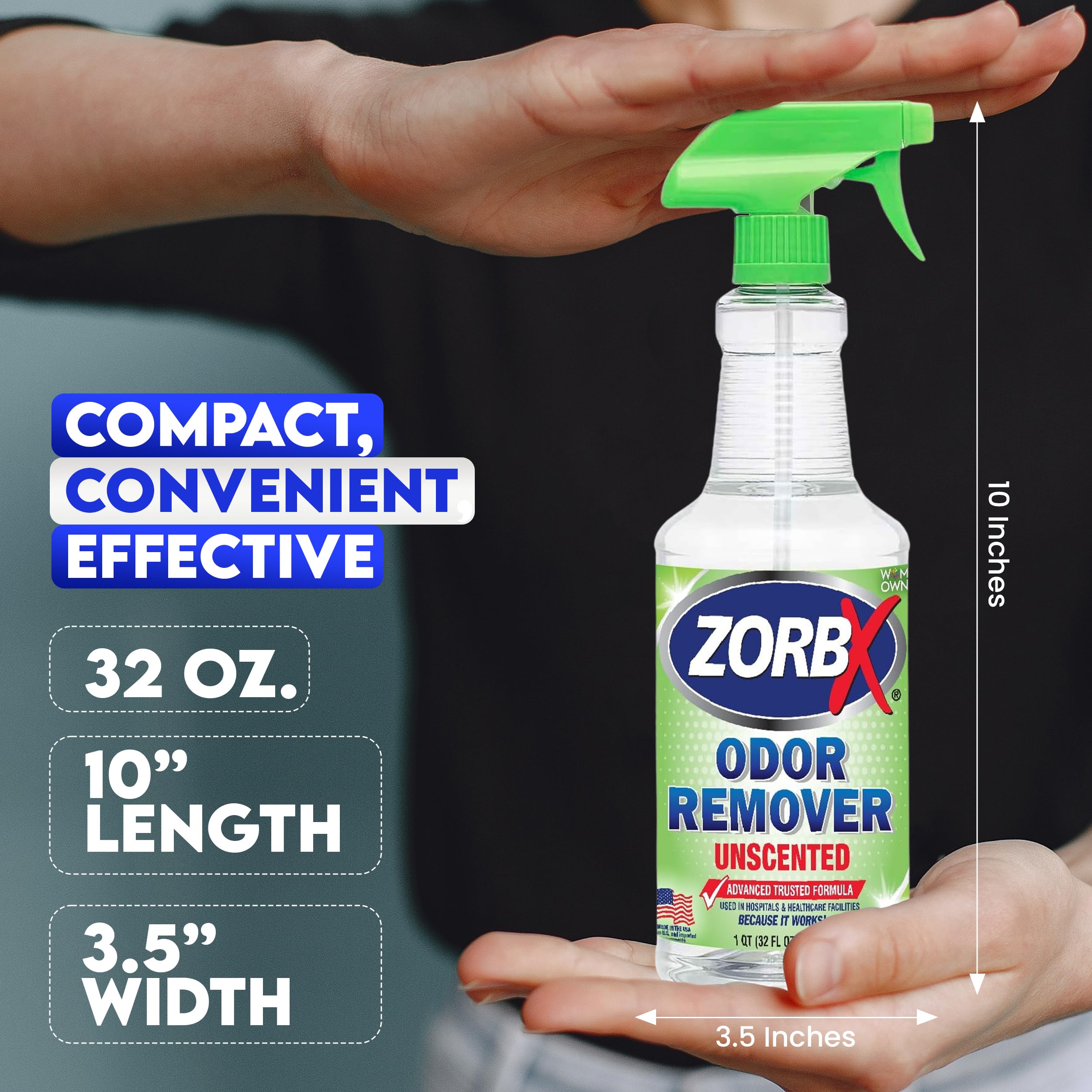 ZORBX spray présenté dans un cadre médical suggérant usage en hôpital