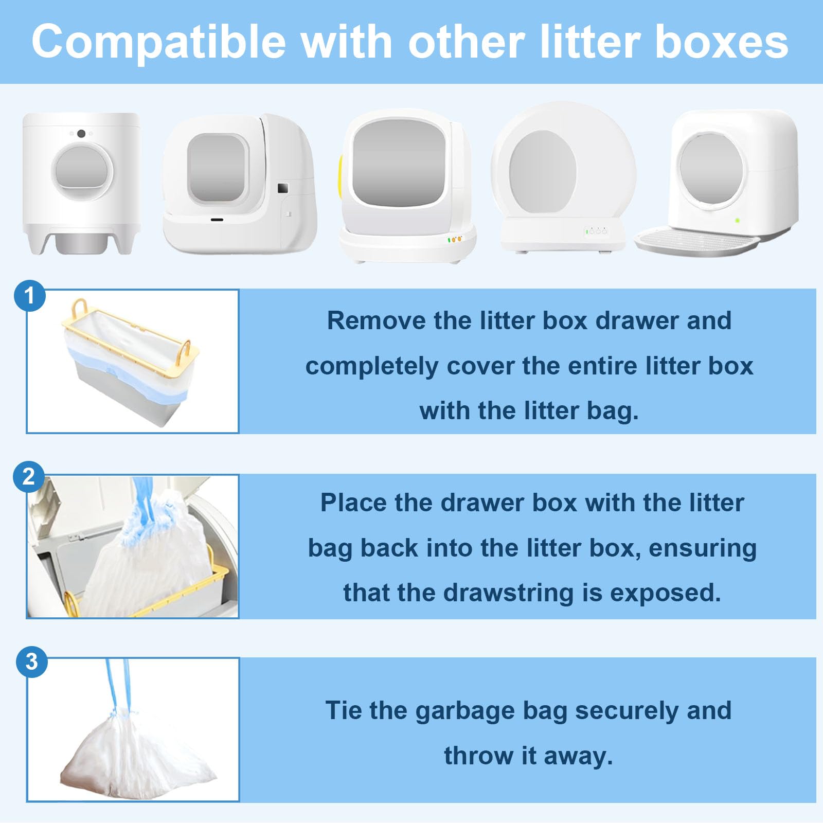 ZPSOX sac ouvert illustrant capacité d’environ 5 gallons utile pour litière