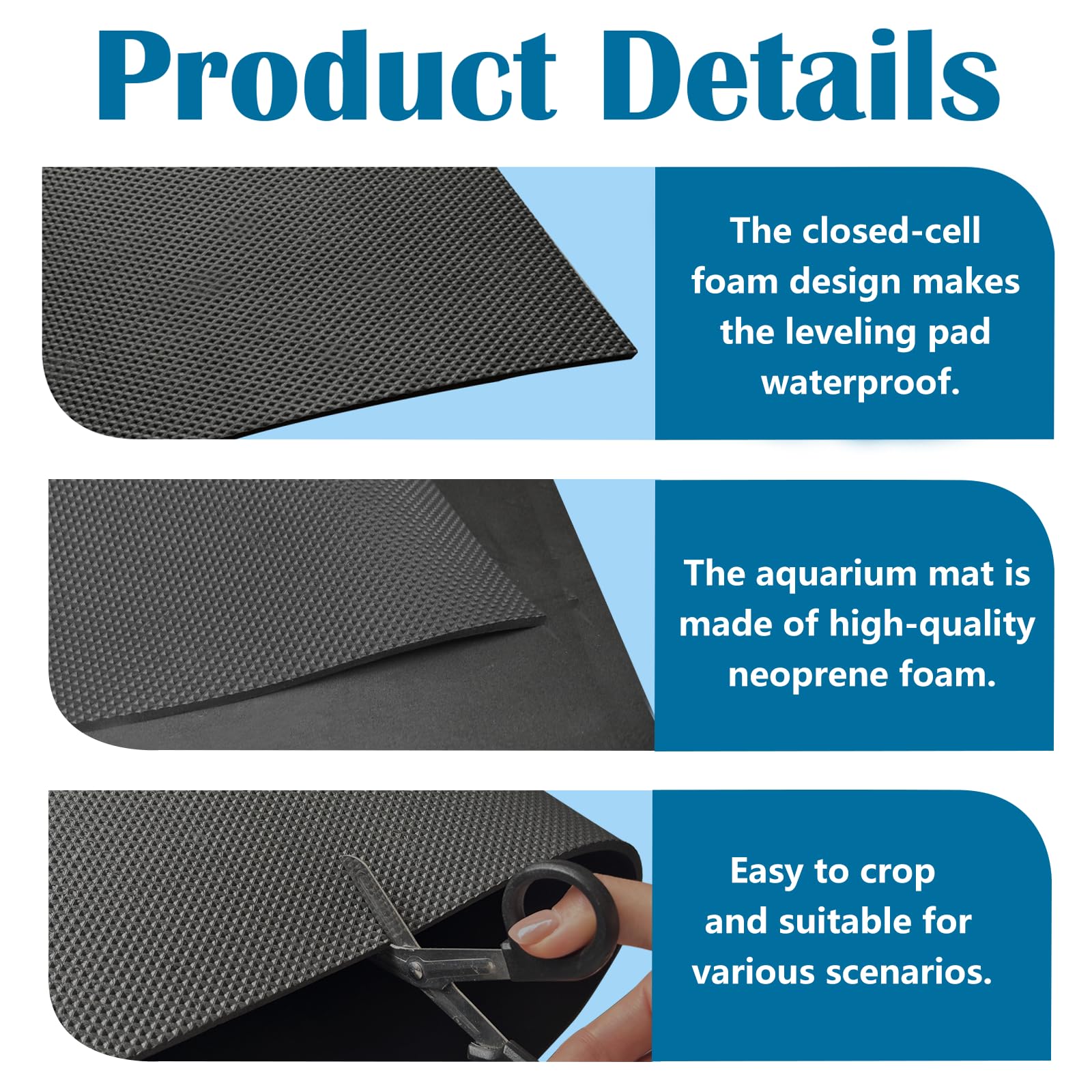 ZSUCUN tapis placé sous un aquarium illustrant stabilité et répartition de la pression